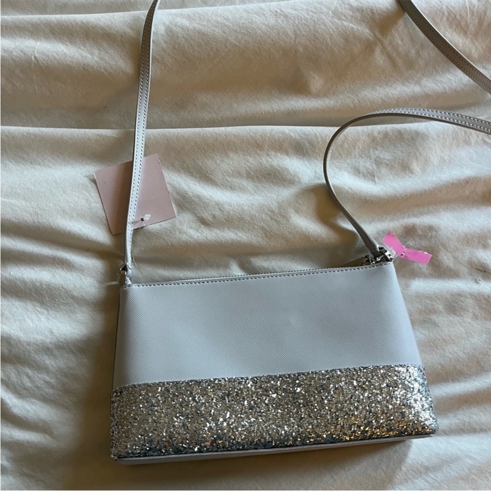 Kate Spade Flash Glitter Silver Crossbody Bag NWT - Picture 6 of 8